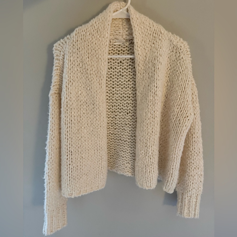 Anthropologie Cream Knit Cardigan